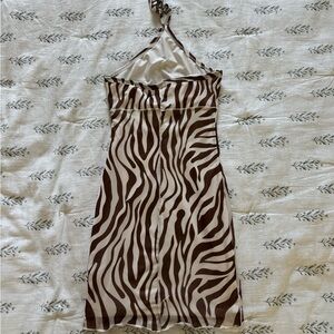 Princess Polly Brown and Cream Striped Dress